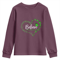 Traumatic Brain Injury Awareness Youth Sweatshirt TBI Believe Butterflies