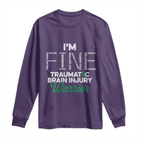 Traumatic Brain Injury Awareness Long Sleeve Shirt TBI Warrior I'm Fine
