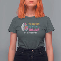 Traumatic Brain Injury Awareness T Shirt For Women Thriving Beyond Trauma TBI Survivor