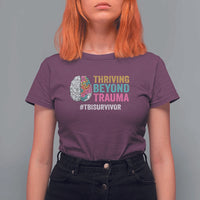 Traumatic Brain Injury Awareness T Shirt For Women Thriving Beyond Trauma TBI Survivor