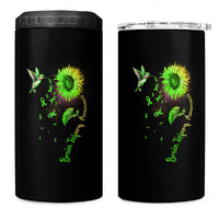 Traumatic Brain Injury Awareness 4 in 1 Can Cooler Tumbler Sunflower Hummingbird
