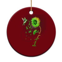 Traumatic Brain Injury Awareness Ceramic Ornament Sunflower Hummingbird - Wonder Print Shop
