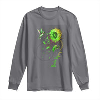 Traumatic Brain Injury Awareness Long Sleeve Shirt Sunflower Hummingbird