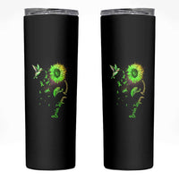 Traumatic Brain Injury Awareness Skinny Tumbler Sunflower Hummingbird