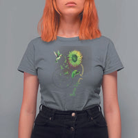 Traumatic Brain Injury Awareness T Shirt For Women Sunflower Hummingbird