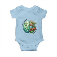 Traumatic Brain Injury Awareness Baby Onesie TBI Warrior Green Floral Brain