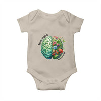 Traumatic Brain Injury Awareness Baby Onesie TBI Warrior Green Floral Brain