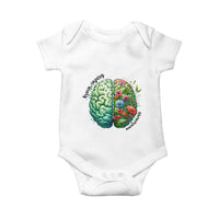 Traumatic Brain Injury Awareness Baby Onesie TBI Warrior Green Floral Brain