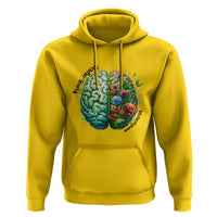 Traumatic Brain Injury Awareness Hoodie TBI Warrior Green Floral Brain