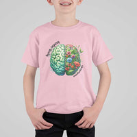 Traumatic Brain Injury Awareness T Shirt For Kid TBI Warrior Green Floral Brain