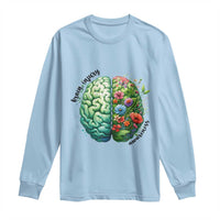 Traumatic Brain Injury Awareness Long Sleeve Shirt TBI Warrior Green Floral Brain