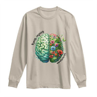 Traumatic Brain Injury Awareness Long Sleeve Shirt TBI Warrior Green Floral Brain