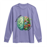 Traumatic Brain Injury Awareness Long Sleeve Shirt TBI Warrior Green Floral Brain