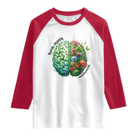 Traumatic Brain Injury Awareness Raglan Shirt TBI Warrior Green Floral Brain