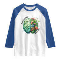 Traumatic Brain Injury Awareness Raglan Shirt TBI Warrior Green Floral Brain