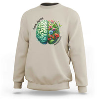 Traumatic Brain Injury Awareness Sweatshirt TBI Warrior Green Floral Brain