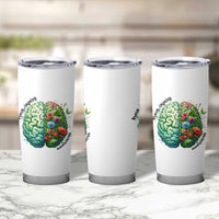 Traumatic Brain Injury Awareness Tumbler Cup TBI Warrior Green Floral Brain