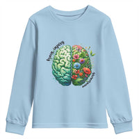 Traumatic Brain Injury Awareness Youth Sweatshirt TBI Warrior Green Floral Brain