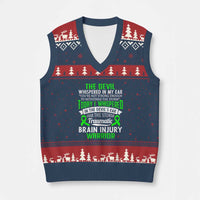 Traumatic Brain Injury Awareness V-Neck Knit Sweater Vest TBI Warrior I Am The Storm - Wonder Print Shop