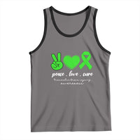 Traumatic Brain Injury Awareness Tank Top Peace Love Cure TBI Warrior
