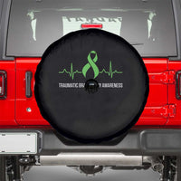 Traumatic Brain Injury Awareness Spare Tire Cover TBI Warrior Heartbeat Green Ribbon
