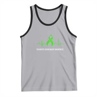 Traumatic Brain Injury Awareness Tank Top TBI Warrior Heartbeat Green Ribbon