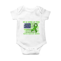 Traumatic Brain Injury Awareness Baby Onesie Not All Wounds Are Visible TBI Warrior American Flag