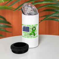Traumatic Brain Injury Awareness 4 in 1 Can Cooler Tumbler Not All Wounds Are Visible TBI Warrior American Flag