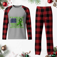 Traumatic Brain Injury Awareness Plaid Pajama Set Not All Wounds Are Visible TBI Warrior American Flag - Wonder Print Shop