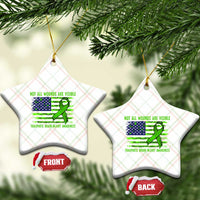 Traumatic Brain Injury Awareness Ceramic Ornament Not All Wounds Are Visible TBI Warrior American Flag - Wonder Print Shop
