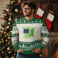Traumatic Brain Injury Awareness Ugly Christmas Sweater Not All Wounds Are Visible TBI Warrior American Flag - Wonder Print Shop