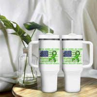 Traumatic Brain Injury Awareness Tumbler With Handle Not All Wounds Are Visible TBI Warrior American Flag