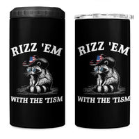 Autism Racoon Cowboy 4 in 1 Can Cooler Tumbler Rizz Em With The Tism