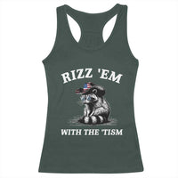 Autism Racoon Cowboy Racerback Tank Top Rizz Em With The Tism