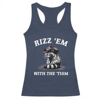 Autism Racoon Cowboy Racerback Tank Top Rizz Em With The Tism