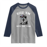 Autism Racoon Cowboy Raglan Shirt Rizz Em With The Tism