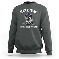 Autism Racoon Cowboy Sweatshirt Rizz Em With The Tism