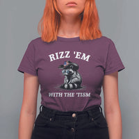 Autism Racoon Cowboy T Shirt For Women Rizz Em With The Tism