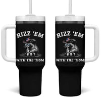 Autism Racoon Cowboy Tumbler With Handle Rizz Em With The Tism