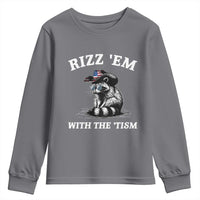 Autism Racoon Cowboy Youth Sweatshirt Rizz Em With The Tism
