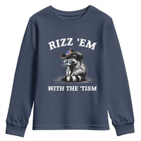 Autism Racoon Cowboy Youth Sweatshirt Rizz Em With The Tism