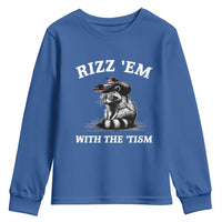 Autism Racoon Cowboy Youth Sweatshirt Rizz Em With The Tism