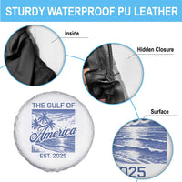 Retro Gulf Of USA Spare Tire Cover America Est 2025 American Flag