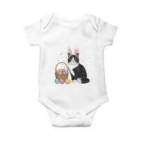 Easter Day Cat Bunny Ears Eggs Graphic Baby Onesie - Wonder Print Shop