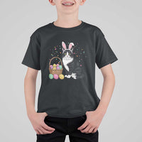 Easter Day Cat Bunny Ears Eggs Graphic T Shirt For Kid - Wonder Print Shop