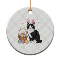 Easter Day Cat Bunny Ears Eggs Graphic Ceramic Ornament - Wonder Print Shop