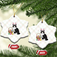 Easter Day Cat Bunny Ears Eggs Graphic Ceramic Ornament - Wonder Print Shop