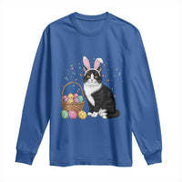 Easter Day Cat Bunny Ears Eggs Graphic Long Sleeve Shirt - Wonder Print Shop
