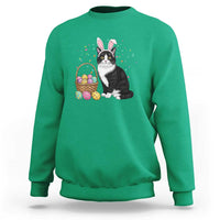 Easter Day Cat Bunny Ears Eggs Graphic Sweatshirt - Wonder Print Shop