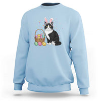 Easter Day Cat Bunny Ears Eggs Graphic Sweatshirt - Wonder Print Shop